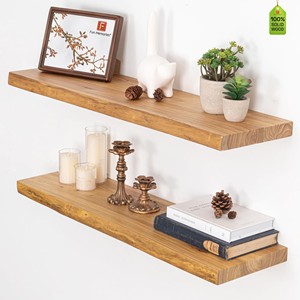 Sheesham Wood Gold Leaf Wooden <b>Wall</b> <b>Shelves</b> <b>Floating</b> <b>Shelves</b> for Living Room-Traditional Design OEM Custom Wholesale | Aqudus - Product Image 3