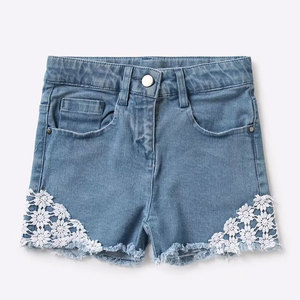 Pantalones Cortos Vaqueros Bordados de Última Tendencia para Mujer, Casuales, de Cintura Media, Tallas Grandes, con Botones, Transpirables, Precio Asequible al por Mayor - Product Image 1