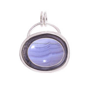 Argent sterling 925 massif, pendentif en pierres précieuses, pendentif ovale, pendentif fait main, cadeaux pour la Saint-Valentin - Product Image 3