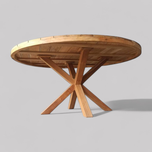 Table à manger ronde en teck avec un style moderne et en bois naturel pour la décoration de la maison - Product Image 3