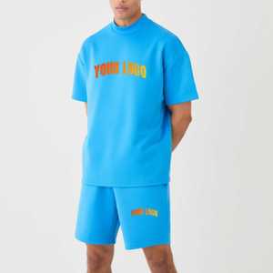 Conjuntos de Camisas y Pantalones Cortos de 2 Piezas para Hombre, de Alta Calidad, con Logotipo Estampado, 100% Algodón Transpirable, para Verano - Product Image 1