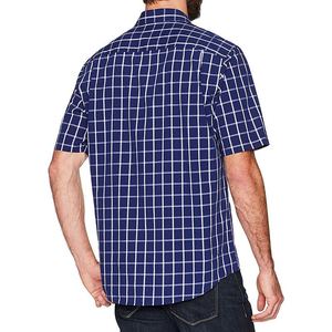 Mens Flannel Dress <b>Shirt</b> Plaid Prints 55% Cotton Formal Turn-down Collar Anti-wrinkle Breathable <b>Half</b> Sleeve Casual - Product Image 2