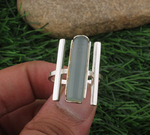 Natural Aqua <b>Turquoise</b> 925 Sterling Silver Bezel Setting Brilliant Cut Milky Blue Gemstone Classic Women's <b>Ring</b> Handmade - Product Image 2