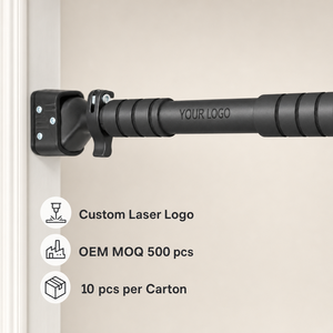 Barre de traction pour porte sans vis, télescopique 72-110 cm, en acier inoxydable, pour salle de sport à domicile, logo laser personnalisé OEM HSC XT-01 - Product Image 3