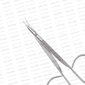 Tijeras para suturas con cinta adhesiva de 3-3/4″ (9.5 cm) curvadas – Tijeras de sutura de acero inoxidable con anillo grande y punta afilada para cirugía ocular y plástica - Product Image 5