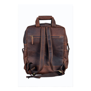 Genuine Leather <b>Backpack</b> with Adjustable Straps Perfect for School Work and Travel Use - Product Image 5