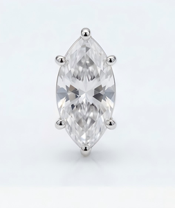 Marquise Cut Moissanite <b>Stud</b> <b>Earrings</b> 925 <b>Silver</b> Rhodium Plated Prong Setting Trendy Women's Gift - Product Image 1
