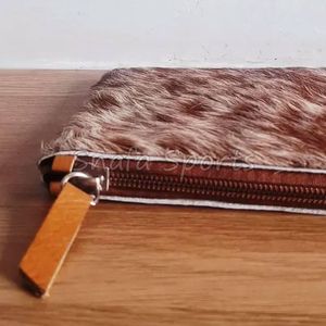 Porte-cartes vintage en cuir de vachette fait main avec fermeture éclair et poche, petit format, pour passeport et cartes de crédit, accessoire de portefeuille en gros - Product Image 4