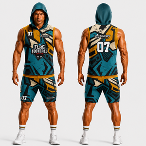 Comfortable Breathable Anti-Bacterial Quick Dry Washed Anti-UV Mesh Fabric Summer Flag Football Uniform Set Front Logo - Product Image 1