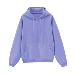 Oversized Hooded Sweatshirt Solid Color Cotton French Terry Casual Pullover Autumn Wear Men's - Product Image 2