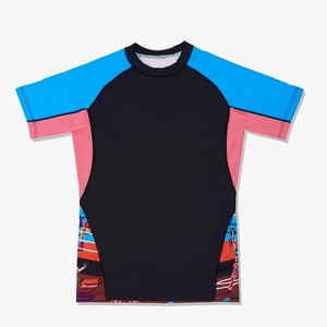 Ensembles de sport pour hommes : Legging de compression taille mi-haute et haut à manches longues, avec empiècements unis et impression par sublimation, personnalisable, fourniture OEM - Product Image 1