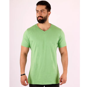 T-shirt de sport décontracté pour homme, col en V, 100 % coton respirant et écologique, à manches courtes, personnalisable avec logo – Meilleures ventes - Product Image 6