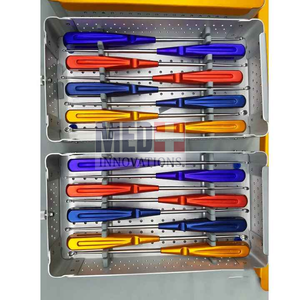Juego de curetas cervicales ortopédicas Volkmann Rainbow Manual Power Spine Curette Color Handle 8 piezas Base de instrumentos quirúrgicos - Product Image 2