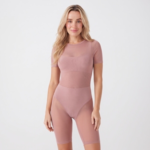 Sexy Transparent Bodysuit Women Sheer Long Sleeve Jumptsuit Above Knee Length One Piece 100% Polyester <b>Jumpsuit</b> Ladies - Product Image 1