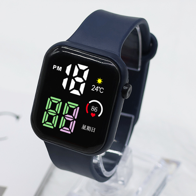 New Style Colored Light Small square Couple Fashion Watch, Sports Style LED Electronic Watch, Student Electronic Watch