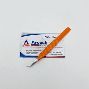 แหนบจับเพชรเคลือบผงสีส้ม45องศาทำจากสเตนเลสสตีลแข็งปลายแหลมสำหรับการต่อขนตา - Product Image 5