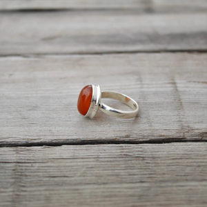 Carnelian Gemstone <b>Midi</b> <b>Ring</b> 925 Silver Handmade Statement <b>Ring</b> for Women handmade Birthday Anniversary Gift <b>Ring</b> For Her - Product Image 4