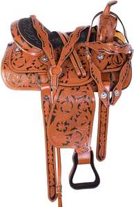 Silla de Montar Western de Cuero Premium, Cómoda para Montar a Caballo en Ranchos y Senderos, Estilo Vaquero - Product Image 2