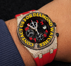 นาฬิกาโครโนกราฟหรูแนวธุรกิจหน้าปัดทรงกลมมีแถบยางสีแดงและตัวเลขแฟชั่นไม่ซ้ำใครเครื่องประดับผู้ชายหรูหรา - Product Image 2