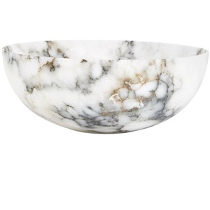 Cuenco de Pedestal de Mármol Natural de Lujo, Hecho a Mano, Piedra con Vetas Marrones, Ecológico, Decorativo, para Frutas, Entrada, Consola, Fiestas - Product Image 2