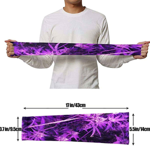 Manguitos de Ciclismo Transpirables con Patrón Morado Unisex, Protección Anti-UV, Ligeros, 90% Poliéster, 10% Elastano, para Adultos - Product Image 4