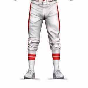 Conjunto de Uniforme de Béisbol Estampado para Hombre, Jersey Blanco con Rayas Rojas, Manga Corta, Transpirable, Poliéster, Cintura Elástica, Corte Regular - Product Image 5