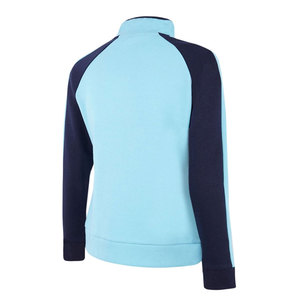 Ensemble de survêtement 2 pièces bleu marine pour femme, coupe ample, manches longues, en molleton décontracté, couleur unie, col montant, haut zippé - Product Image 4