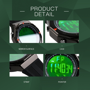 Grosir kustom Logo tali silikon casing logam campuran disesuaikan fungsi pria dan wanita layar LCD jam tangan - Product Image 3