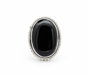 Anillo de Ónix Negro Hecho a Mano, Plata de Ley 925, Joyería Clásica con Piedras Preciosas para Mujer - Product Image 1