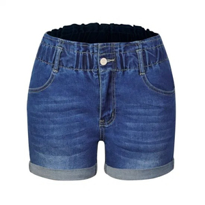 Women's Simple Summer Denim <b>Shorts</b> <b>High</b> <b>Waist</b> Stretch Folding Denim <b>Jean</b> <b>Shorts</b> Hot Breathable Pants Double Side Color - Product Image 2