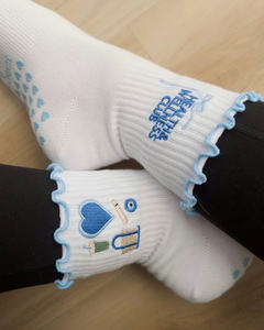 Heart Grip Crew <b>Socks</b> Anti Slip Cotton Stretch Breathable Cozy Yoga Pilates Fitness Trendy Indoor Workout <b>Socks</b> - Product Image 1