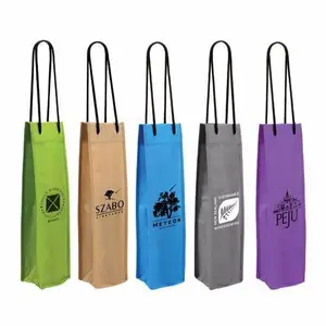 定制您的标志紫色环保袋可重复使用PP编织折叠购物袋高品质无纺布礼品手提袋