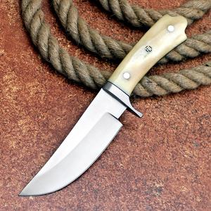 Drop Point Hunting Knife Stainless Steel Blade 0.6mm Thickness Ivory Handle Straight Edge Non Adjustable Blade - Product Image 1