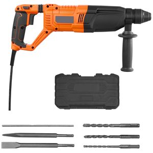 Trapano a percussione elettrico a filo per impieghi gravosi con 4 funzioni, attacco SDS Plus da 1 1/8, inclusi 3 punte da trapano e scalpello piatto - Product Image 1