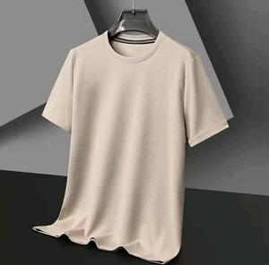 Camisetas de manga corta transpirables, cómodas y elegantes para hombre, camisetas casuales de cuello redondo con textura gofrada. - Product Image 1