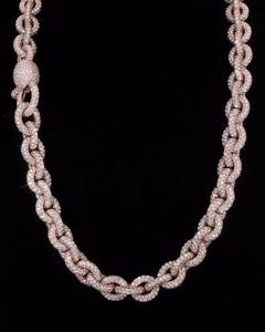 Men’s Iced Out Diamond <b>Chain</b> with Cuban Link Design Luxury Hip Hop Diamond <b>Necklace</b> for Men’s Streetwear - Product Image 1