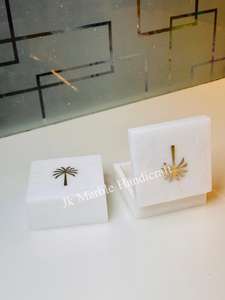 Boîte à bijoux en marbre blanc moderne de haute qualité, faite à la main, belle couleur blanche, meilleur prix de gros - Product Image 3