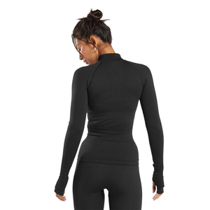 Custom Women Yoga Jacket <b>Top</b> Slim Fit <b>Zipper</b> Gym Fitness Wear Quick Dry Lightweight Running Sportswear Women Yoga Jacket - Product Image 3