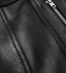 Premium Men's <b>Black</b> Real Leather Jacket Slim Fit Biker Motorcycle Coat Fashion Zip Up Multi-Pocket Outerwear Winter <b>Windbreaker</b> - Product Image 4