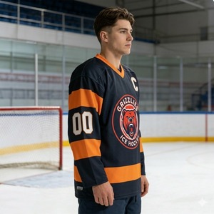 Jersey de Hockey sobre Hielo Bordado para Adultos, Sublimado, Manga Larga, para Práctica, Fabricación de Uniformes de Hockey - Product Image 1