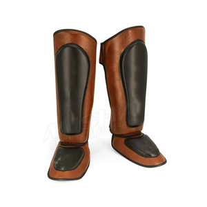 Espinilleras de MMA con Logotipo Personalizado, Protector de Espinilla y Empeine para Muay Thai y Kickboxing, Equipo de Entrenamiento de Cuero PU para Hombres y Mujeres Profesionales - Product Image 1
