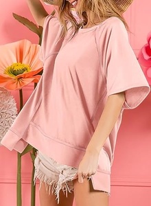 T-shirt en coton uni de haute qualité pour femmes - Product Image 4