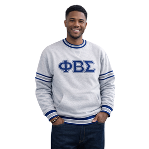 Phi Beta Sigma <b>Grey</b> Chenille Crewneck <b>Sweatshirt</b> Greek Fraternity Apparel with Classic Chenille Design Premium Comfort and Style - Product Image 1