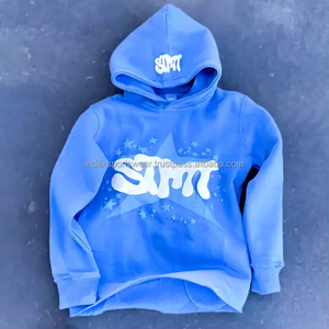 Sudadera con Capucha Unisex Morada con Logotipo de Estrella Estampado en Silicona, Estilo Urbano, Corte Holgado, Manga Regular, Tela French Terry - Product Image 3