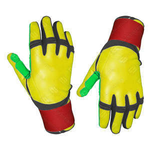 Gants de frappeur en cuir SAAR INDUSTRIES SI-BG-QN23, ambidextres, fermeture auto-agrippante, support de poignet durable, couleur personnalisable - Product Image 5