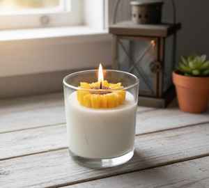 Bougie en cire de soja parfumée en verre tournesol faite à la main, prix de gros - Décoration élégante pour la maison, idéale pour offrir et longue durée - Product Image 4