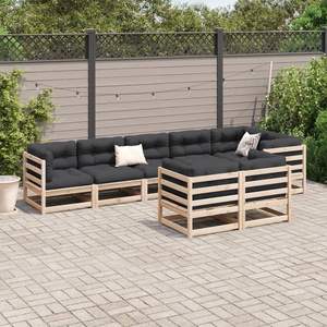 Conjunto de Sofás Modulares Grandes para Jardín, Madera de Pino Sólida Natural, Muebles Elegantes para Exteriores - Product Image 3