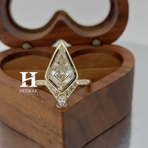 Unique Shield Cut Lab Grown Diamond Engagement <b>Ring</b> 14K Yellow <b>Gold</b> Bezel <b>Set</b> Kite Shape Diamond <b>Ring</b> Geometric Bridal Jewelry - Product Image 4