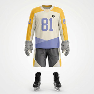 Ensemble d'uniformes de hockey sur glace pour équipes, tissu durable et respirant, coupe confortable, idéal pour les entraînements, les matchs et les activités sportives - Product Image 1