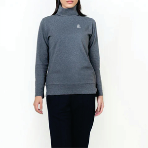 T-shirt décontracté d'été à col roulé pour femme, manches longues, 100 % coton biologique, respirant, écologique, séchage rapide, 160g - Product Image 3